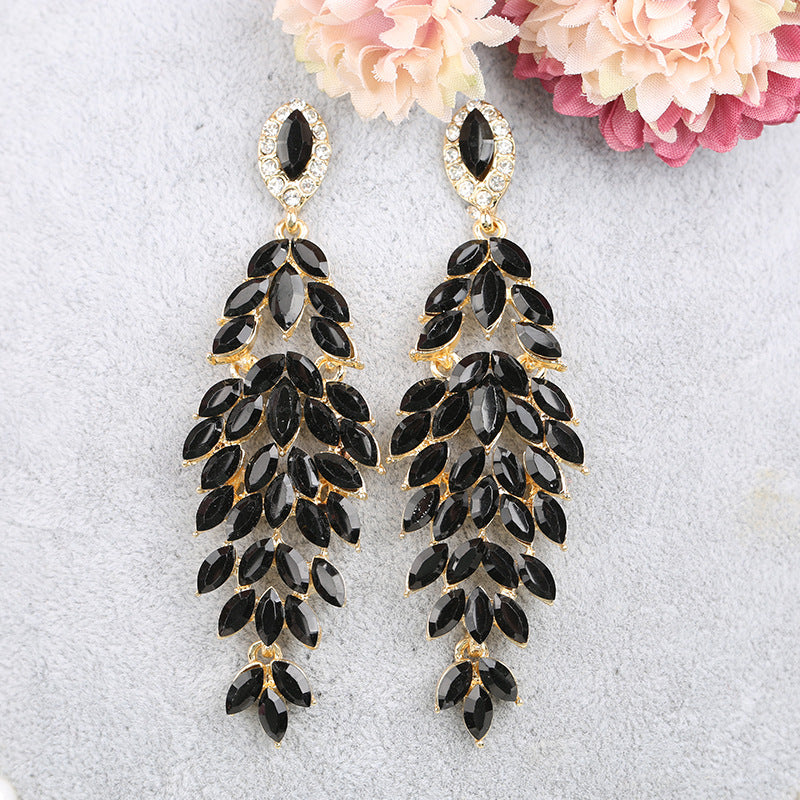 Wholesale Luxury Crystal Marquise Zinc Alloy Earrings